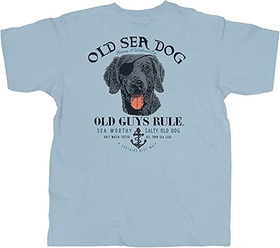 Old Guys Rule Old Sea Dog Blue T Shirt