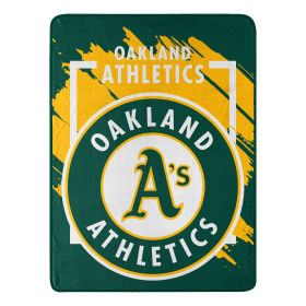 ATHLETICS OFFICIAL MLB "Walk off" Micro Raschel Throw Blanket; 46" x 60"