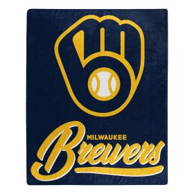 Brewers OFFICIAL MLB "Signature" Raschel Throw Blanket; 50" x 60"