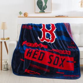 RED SOX OFFICIAL MLB "Digitize" Raschel Throw Blanket; 60" x 80"