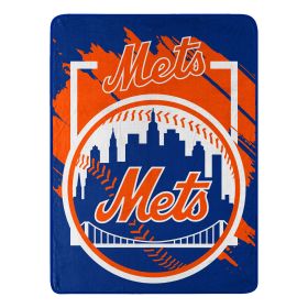 METS OFFICIAL MLB "Walk off" Micro Raschel Throw Blanket; 46" x 60"