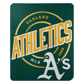 Athletics OFFICIAL MLB "Campaign" Fleece Throw Blanket; 50" x 60"