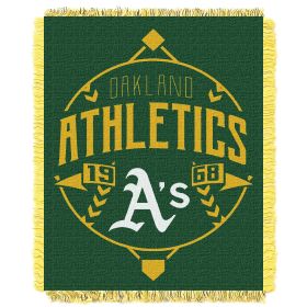 Athletics OFFICIAL MLB "Ace" Woven Jacquard Throw Blanket; 46" x 60"