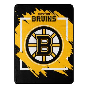 Bruins OFFICIAL NHL "Run" Micro Raschel Throw Blanket; 46" x 60"