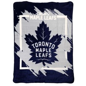 Maple Leafs OFFICIAL NHL "Run" Micro Raschel Throw Blanket; 46" x 60"