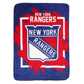 Ny Rangers OFFICIAL NHL "Run" Micro Raschel Throw Blanket; 46" x 60"