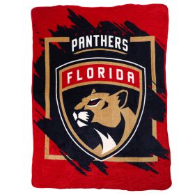 Florida Panthers OFFICIAL NHL "Run" Micro Raschel Throw Blanket; 46" x 60"