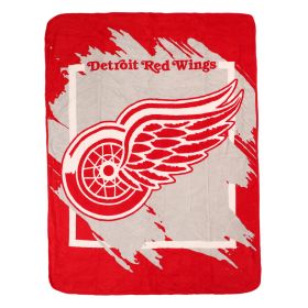 Red Wings OFFICIAL NHL "Run" Micro Raschel Throw Blanket; 46" x 60"