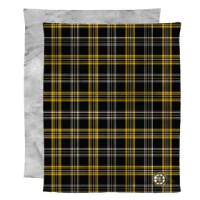 Bruins OFFICIAL NHL Micro Mink Faux Fur Throw Blanket; 48" x 60"