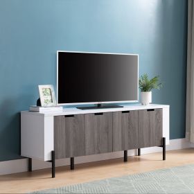 TV Stand White & Distressed Grey