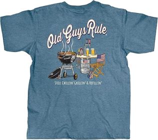 STILL GRILLIN' (Color: INDIGO HEA, size: M)